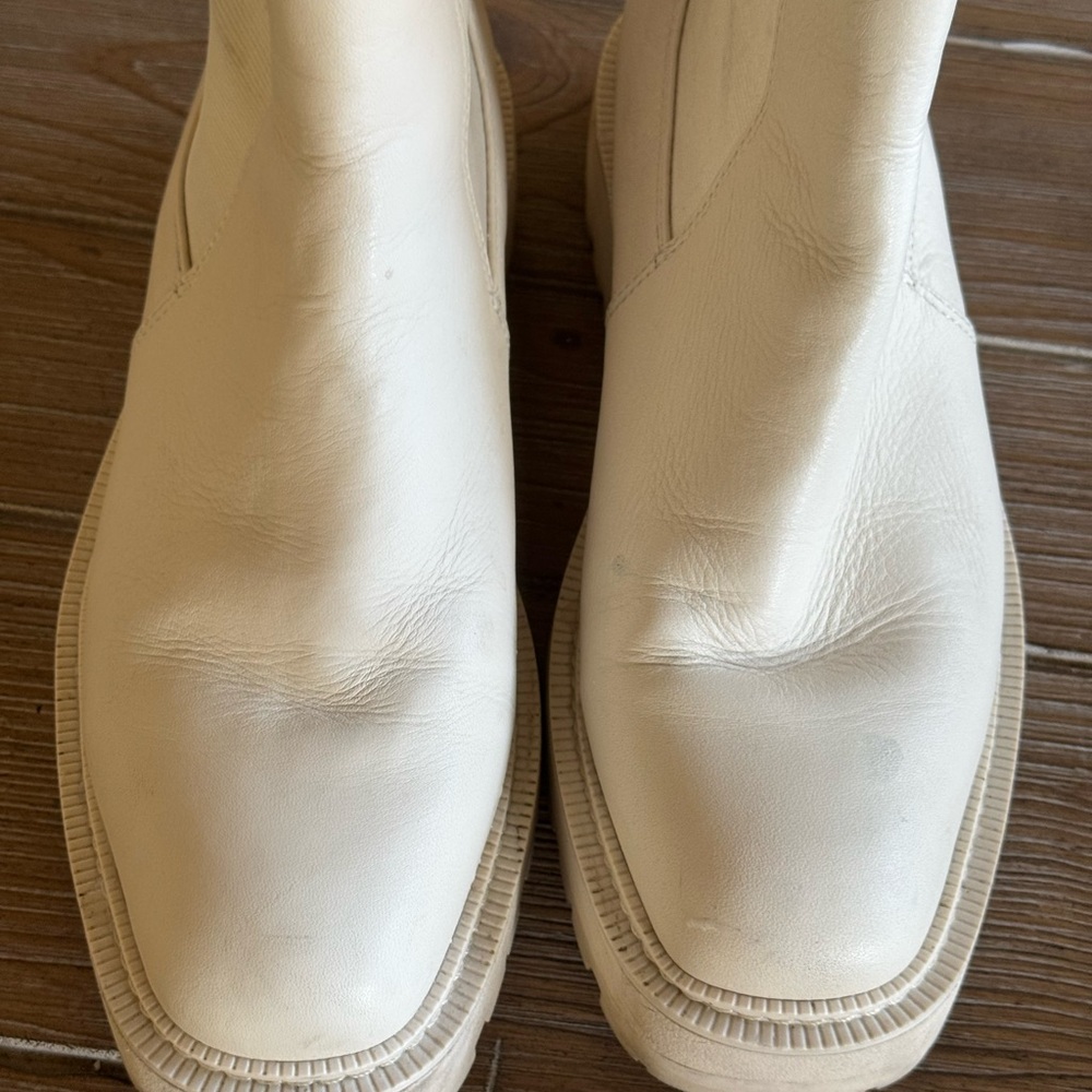 Cream Ankle Boots - Picture 4 of 7